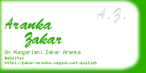 aranka zakar business card